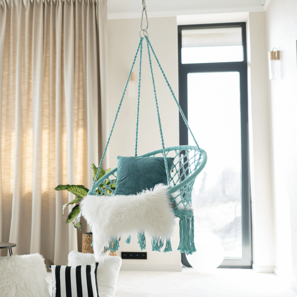 Závěsné křeslo, mentolová, AMADO 2 NEW