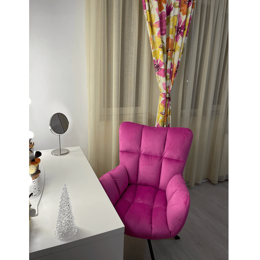 Designové otočné křeslo, růžová Velvet látka / černá, KOMODO
