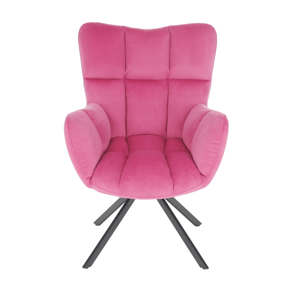 Designové otočné křeslo, růžová Velvet látka / černá, KOMODO