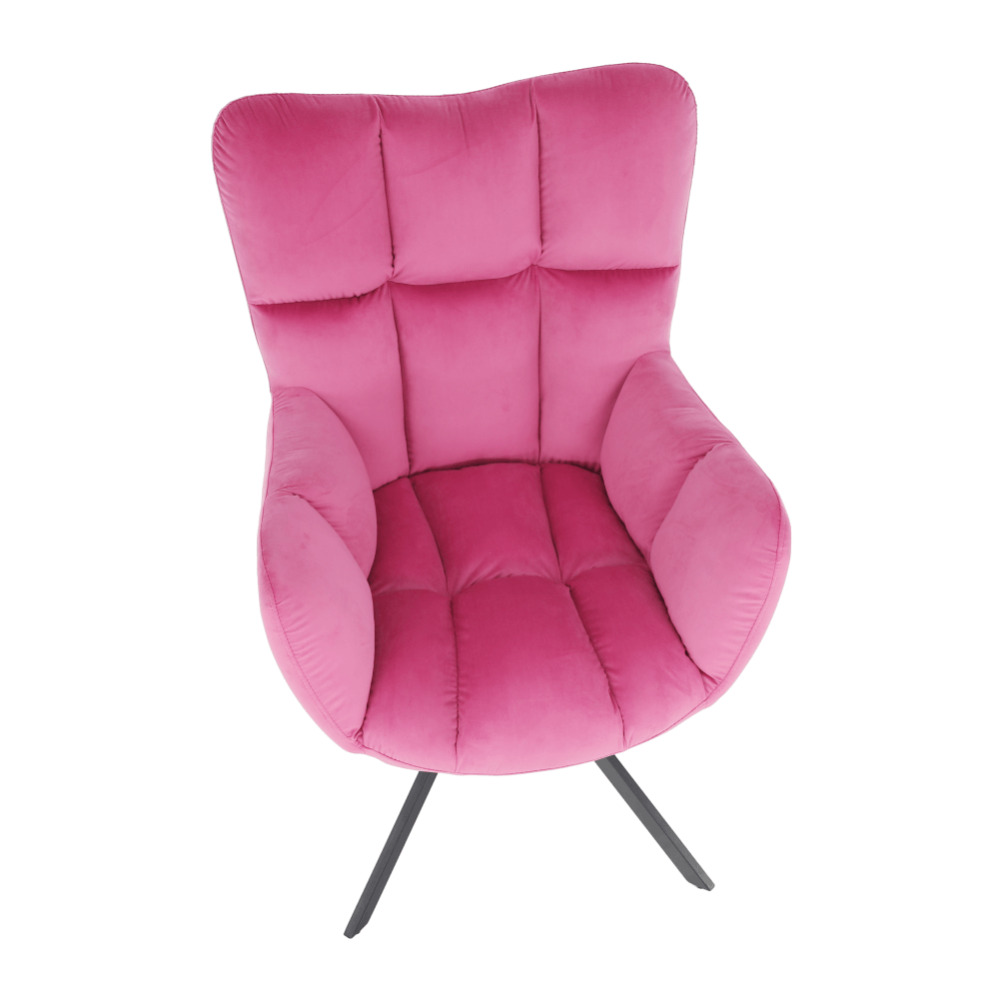 Designové otočné křeslo, růžová Velvet látka / černá, KOMODO