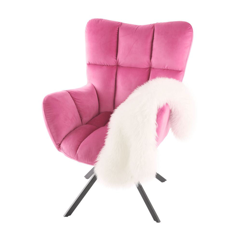 Designové otočné křeslo, růžová Velvet látka / černá, KOMODO