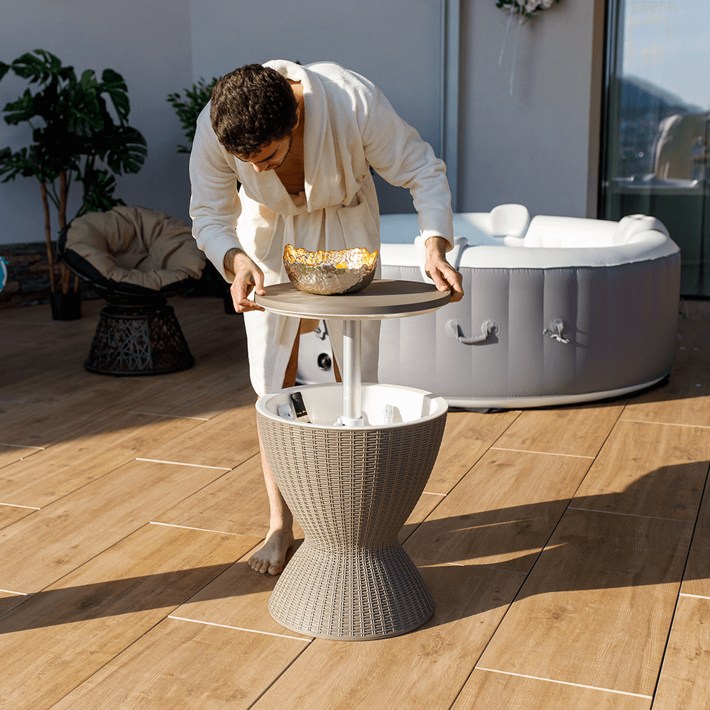 Zahradní chladící stolek, šedá, FABIR