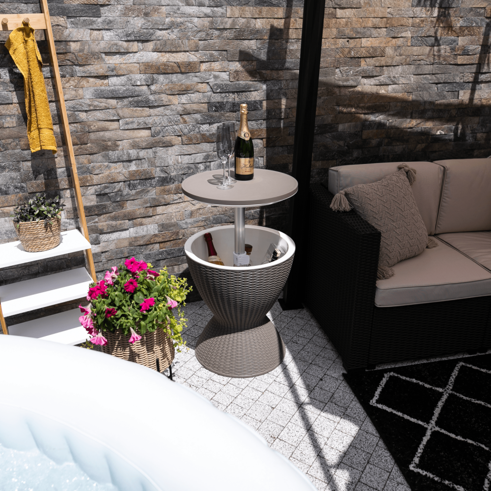 Zahradní chladící stolek, šedá, FABIR