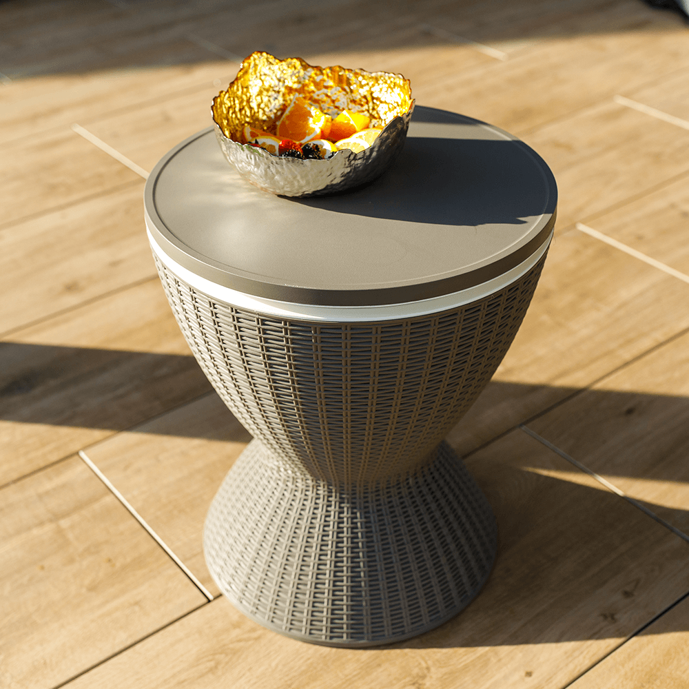 Zahradní chladící stolek, šedá, FABIR