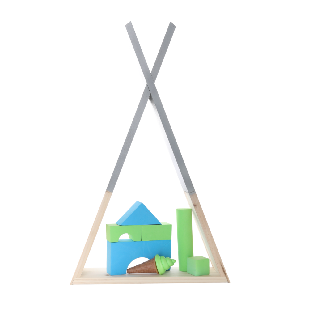 Dětská polička, šedá/přírodní, JOLI