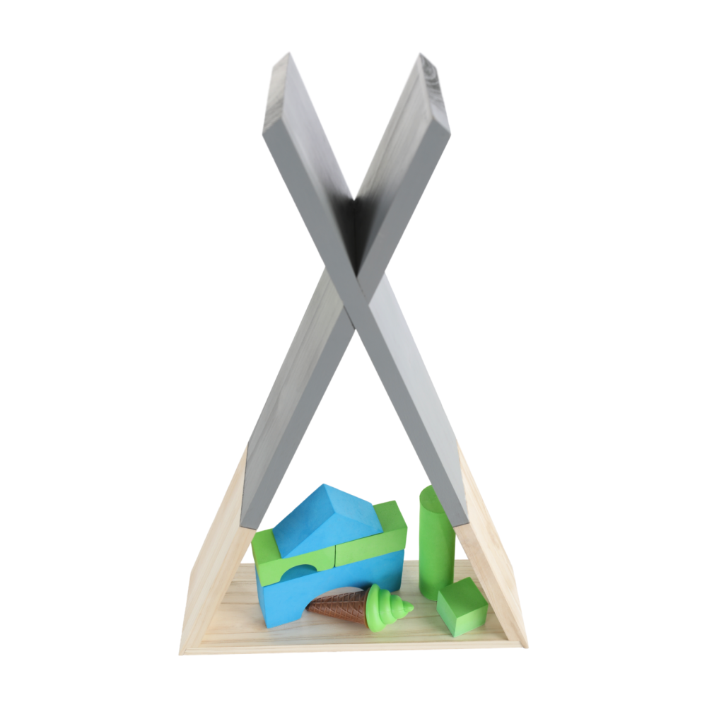 Dětská polička, šedá/přírodní, JOLI