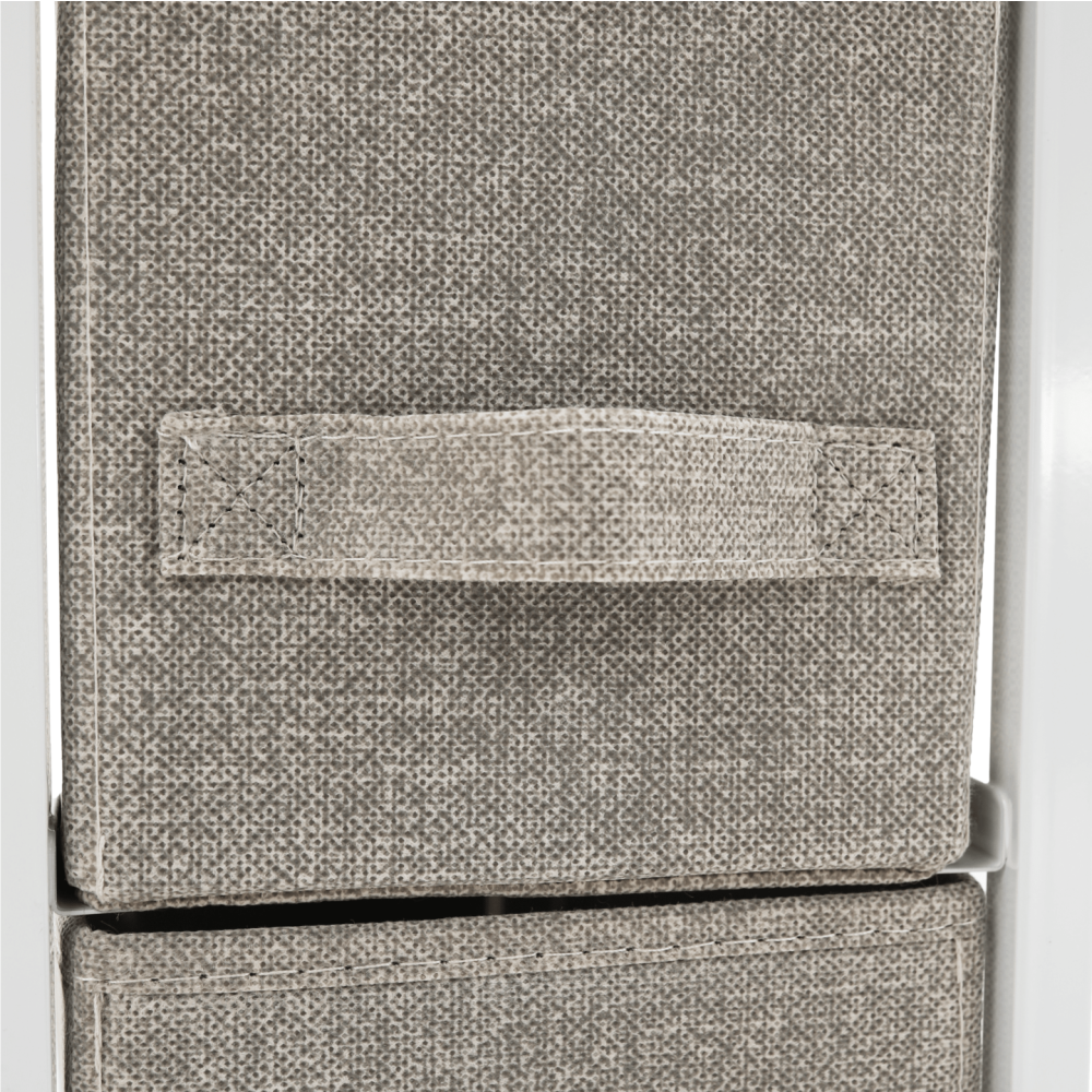 Komoda s látkovými šuplíky, světlešedá/bílá/béžová, OFELIA TYP 2