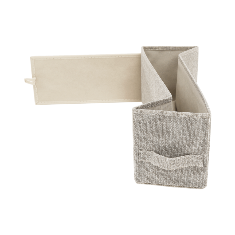 Komoda s látkovými šuplíky, světlešedá/bílá/béžová, OFELIA TYP 2