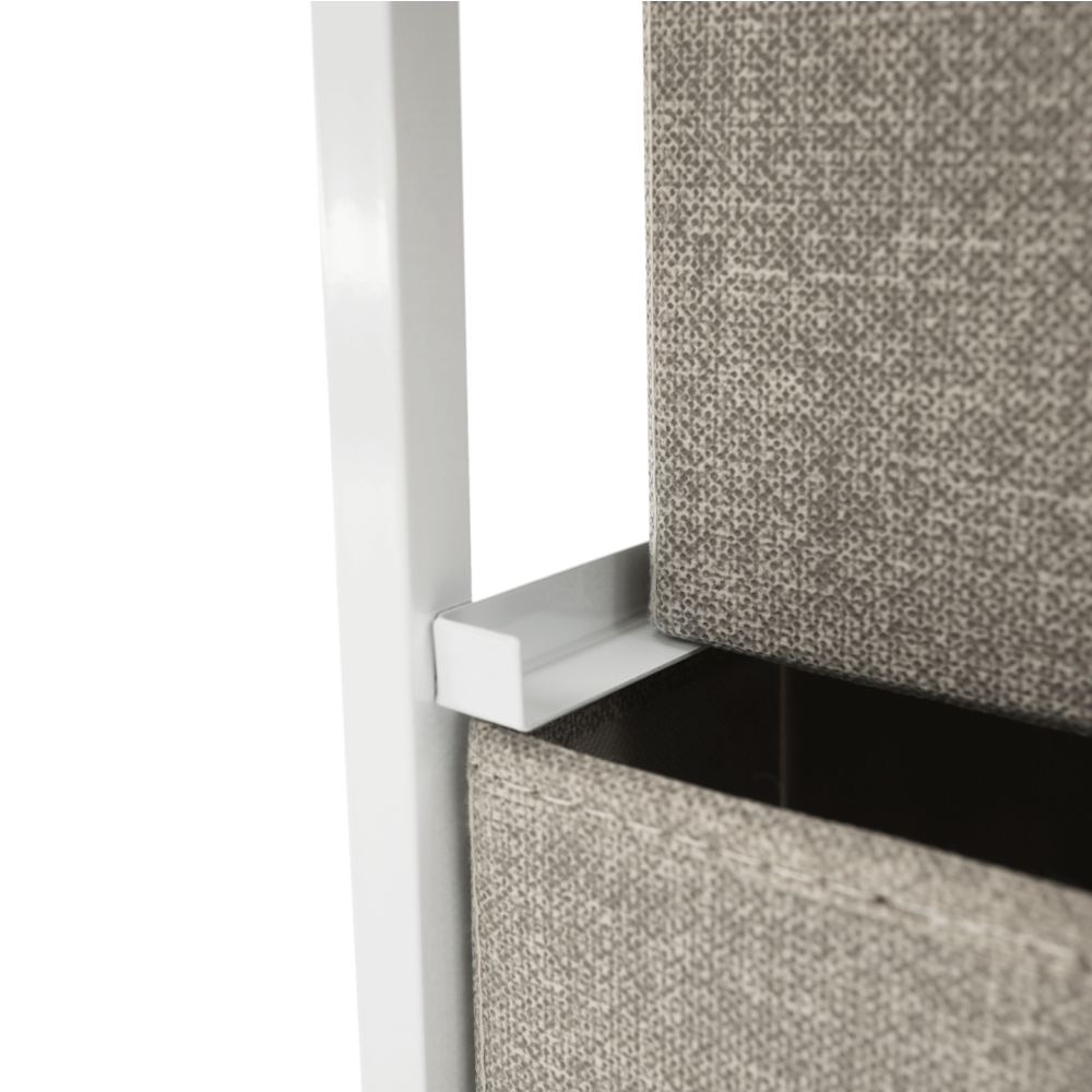 Komoda s látkovými šuplíky, světlešedá/bílá/béžová, OFELIA TYP 2