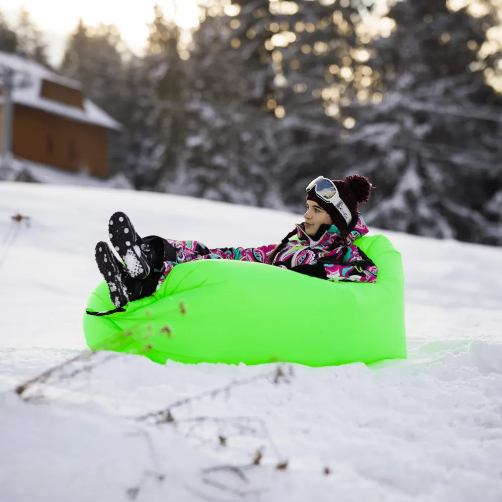 Nafukovací sedací vak/lazy bag, zelená, LEBAG