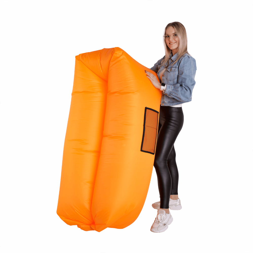 Nafukovací sedací vak/lazy bag, oranžová, LEBAG