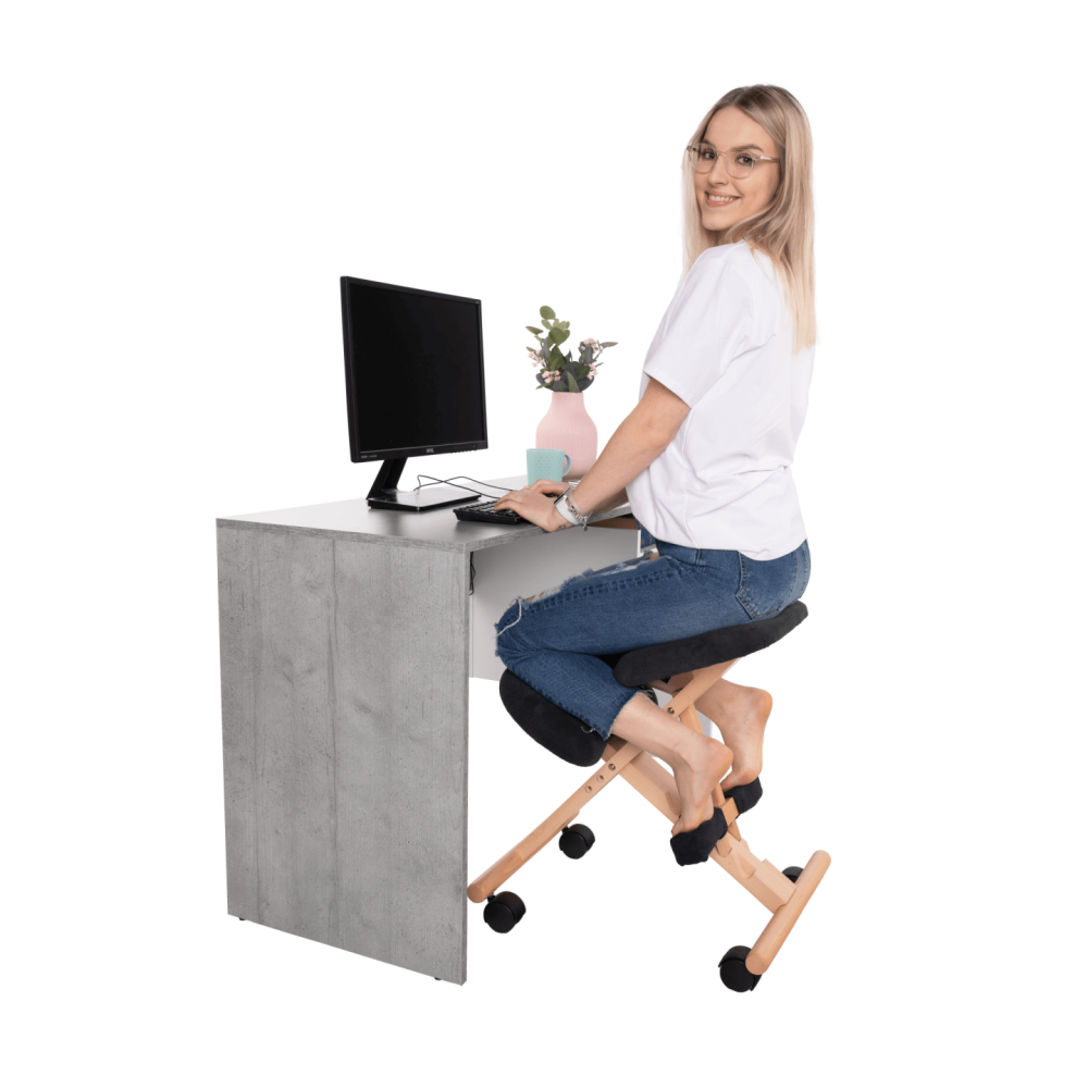 Ergonomická klekačka, černá/buk, GROCO