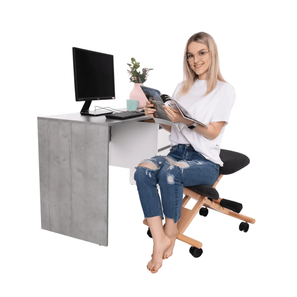 Ergonomická klekačka, černá/buk, GROCO