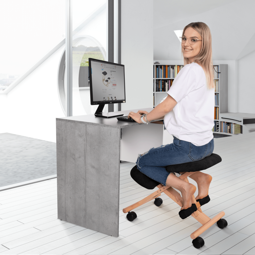 Ergonomická klekačka, černá/buk, GROCO
