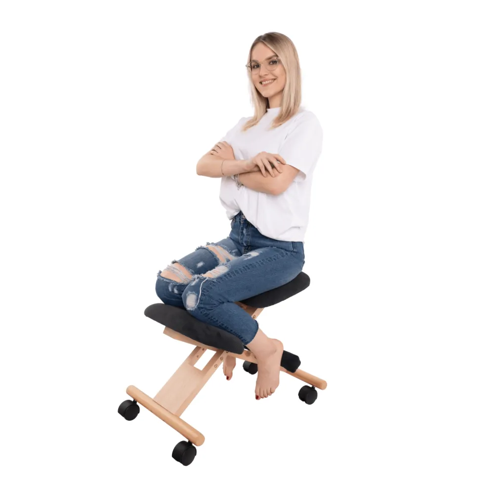 Ergonomická klekačka, černá/buk, GROCO