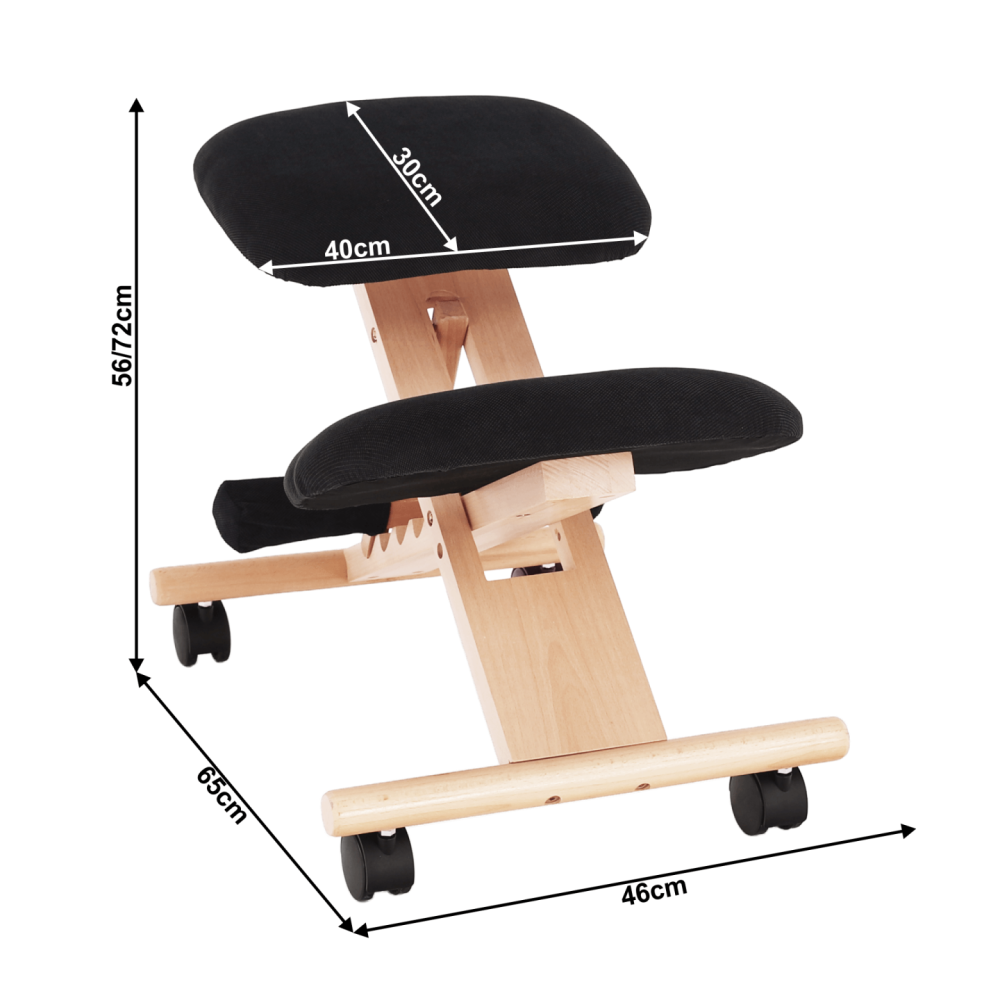 Ergonomická klekačka, černá/buk, GROCO