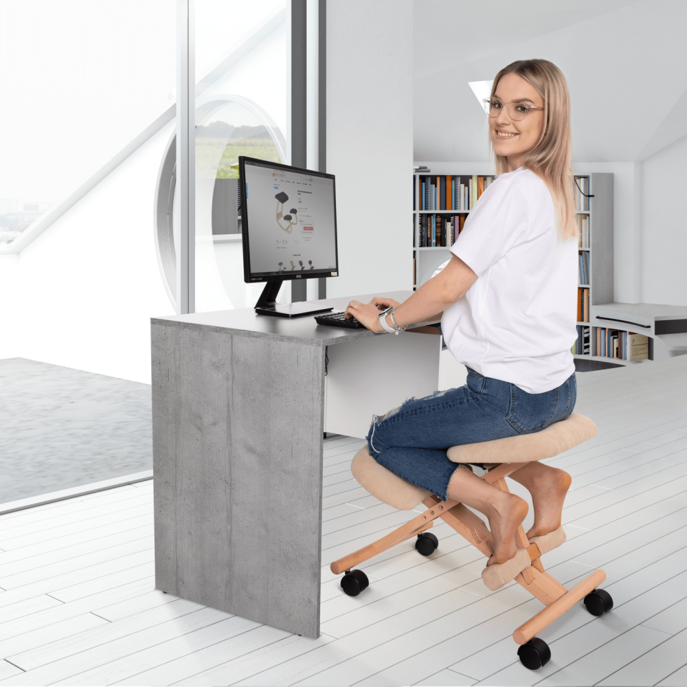 Ergonomická klekačka, krémová/buk, GROCO