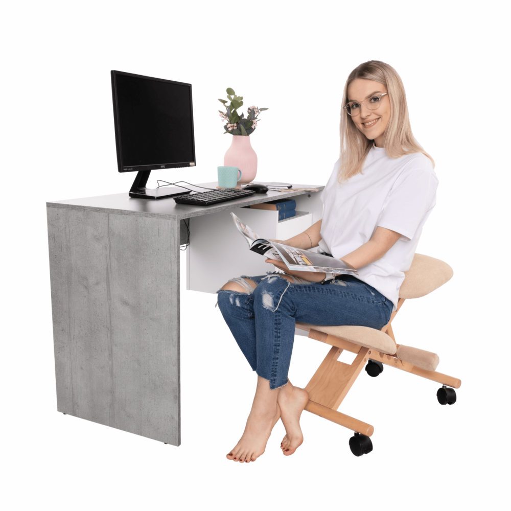 Ergonomická klekačka, krémová/buk, GROCO