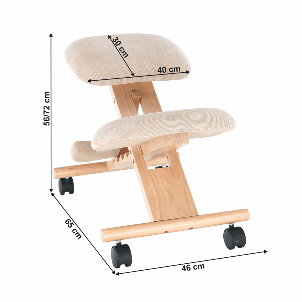 Ergonomická klekačka, krémová/buk, GROCO