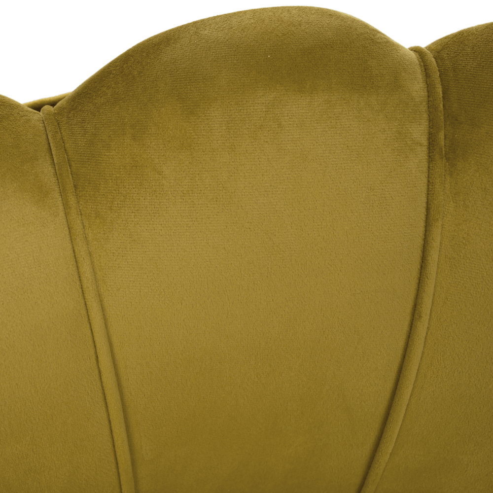 Křeslo ve stylu Art-deco, hořčicová Velvet látka/gold chrom-zlatý, NOBLIN