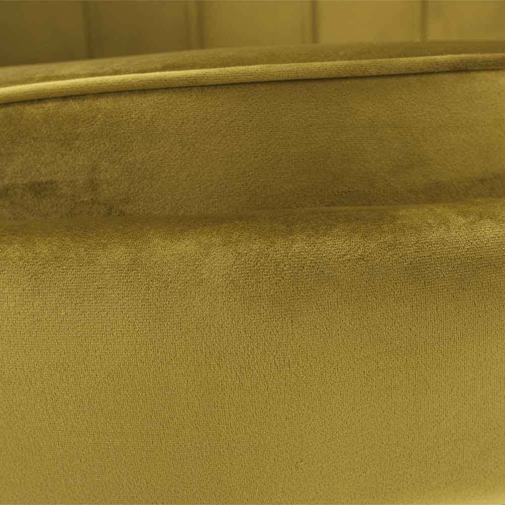 Křeslo ve stylu Art-deco, hořčicová Velvet látka/gold chrom-zlatý, NOBLIN