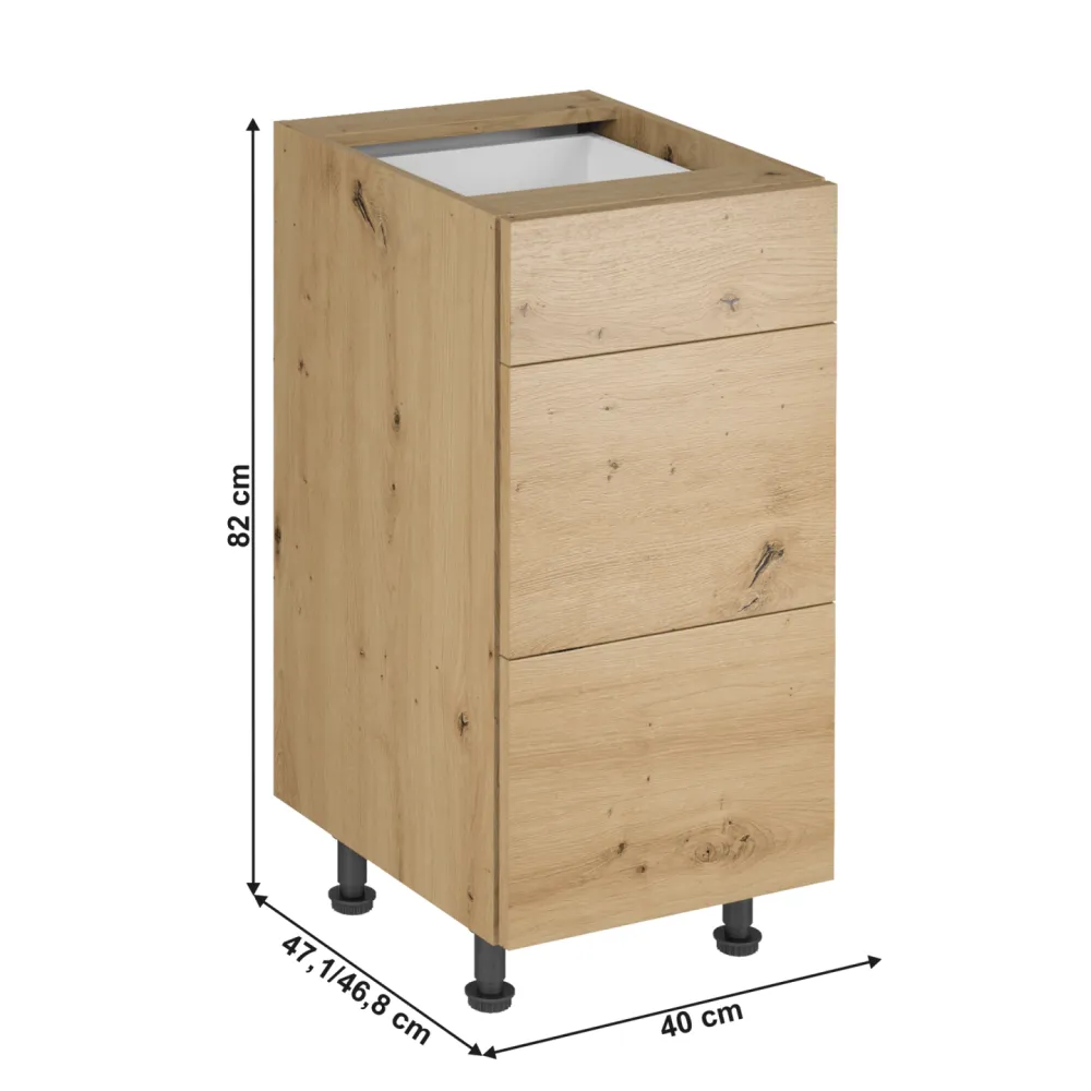 Spodní skříňka, dub artisan, LANGEN D40S3 P