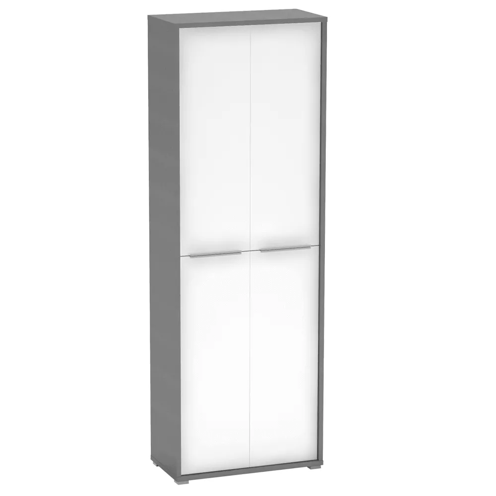 Vysoká skříň, grafit/bílá, RIOMA NEW TYP 5