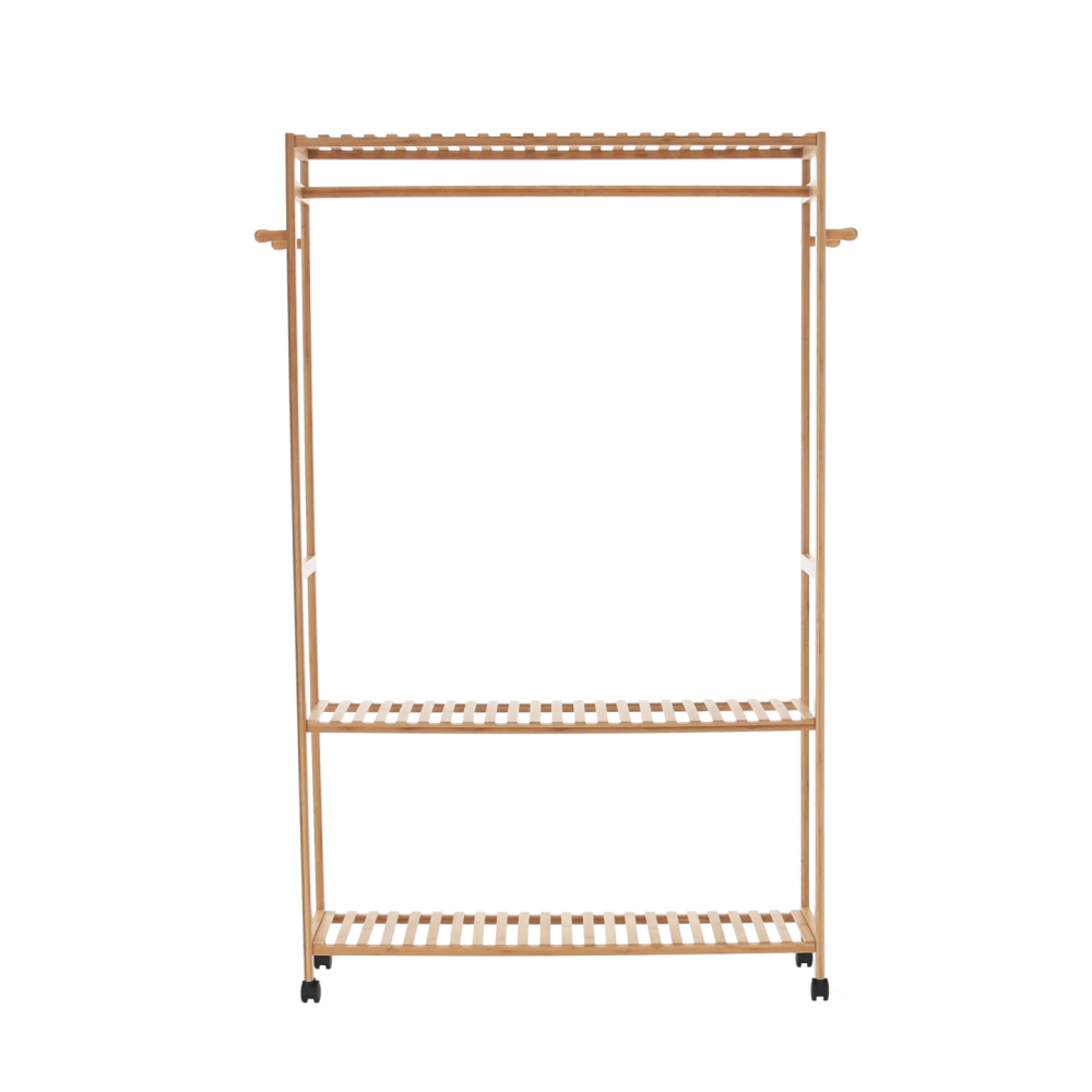 Šatní organizér, přírodní bambus, MELAR