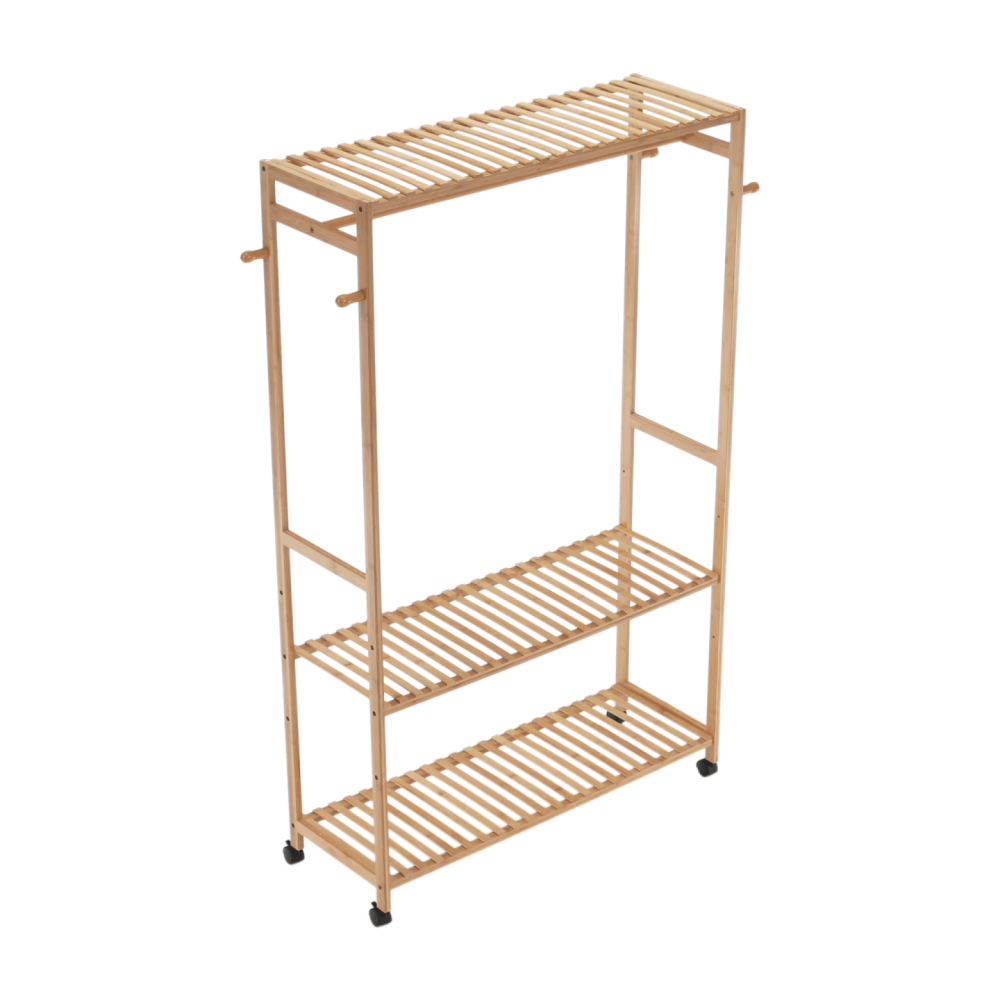 Šatní organizér, přírodní bambus, MELAR