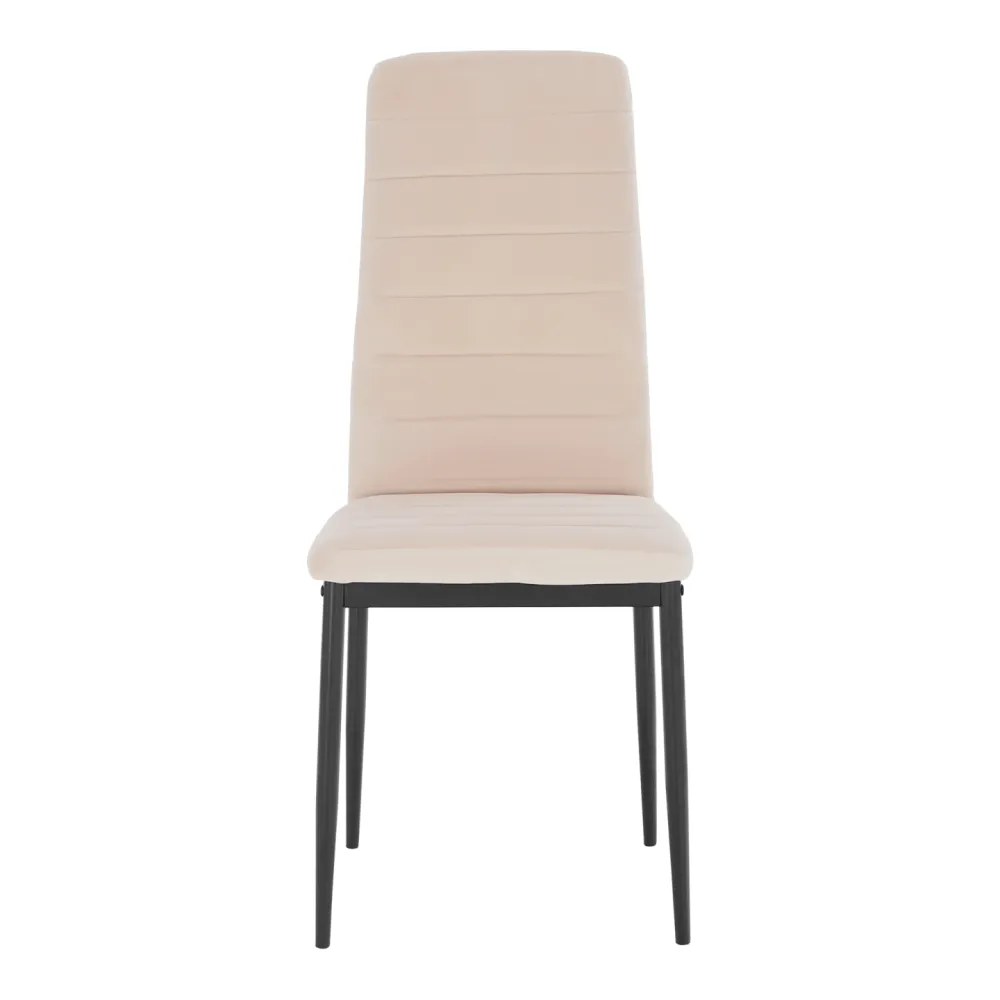 Židle, béžová Dulux, velvet látka / černý kov, COLETA NOVA