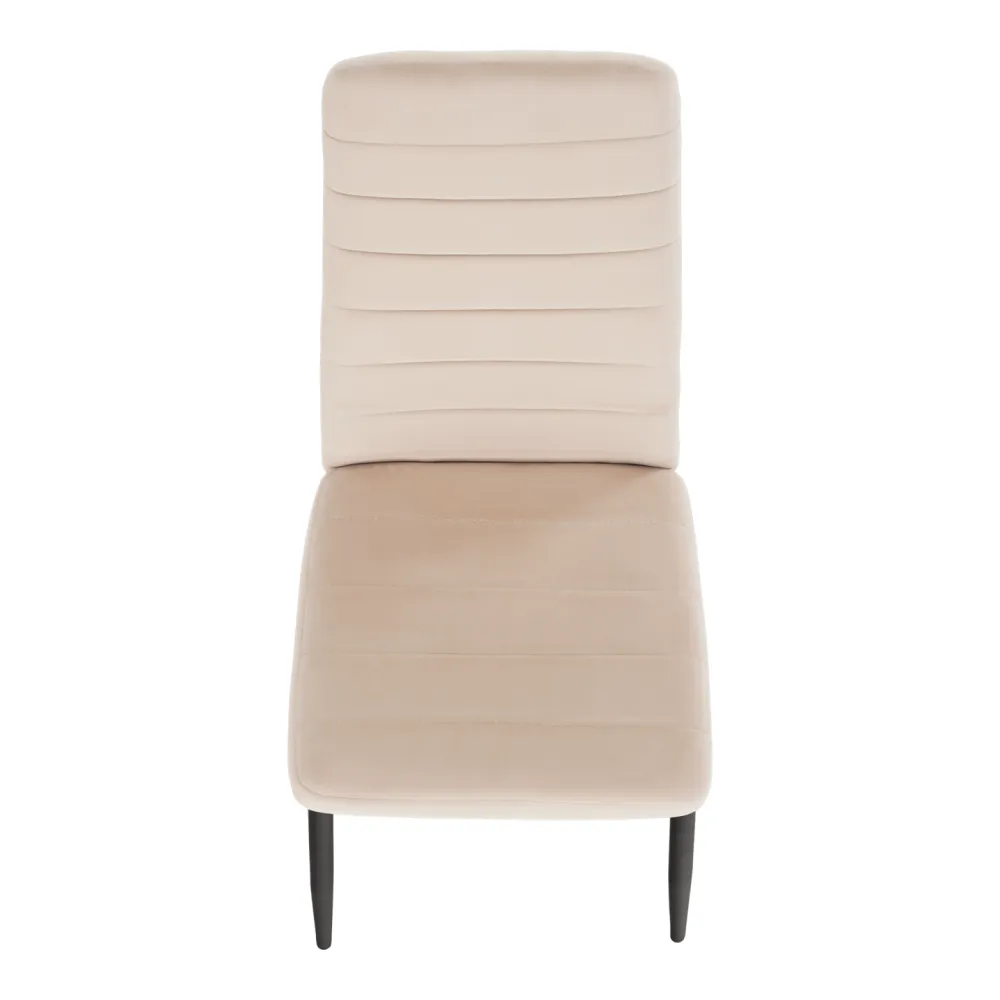 Židle, béžová Dulux, velvet látka / černý kov, COLETA NOVA