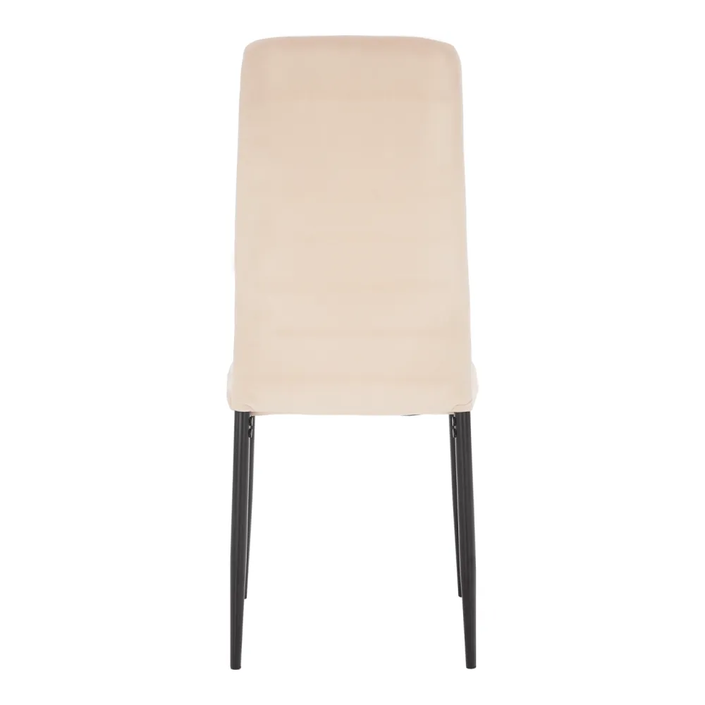 Židle, béžová Dulux, velvet látka / černý kov, COLETA NOVA