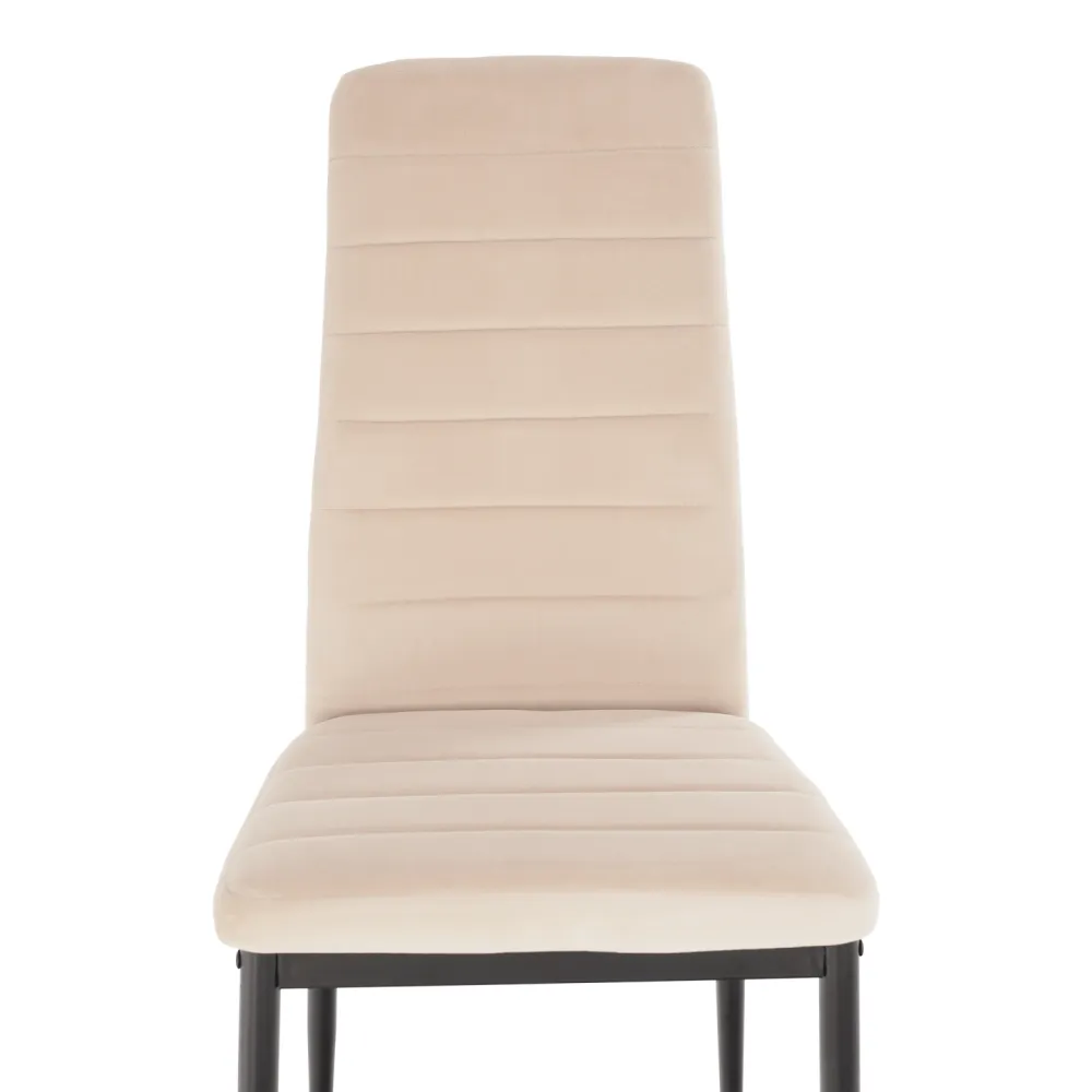 Židle, béžová Dulux, velvet látka / černý kov, COLETA NOVA