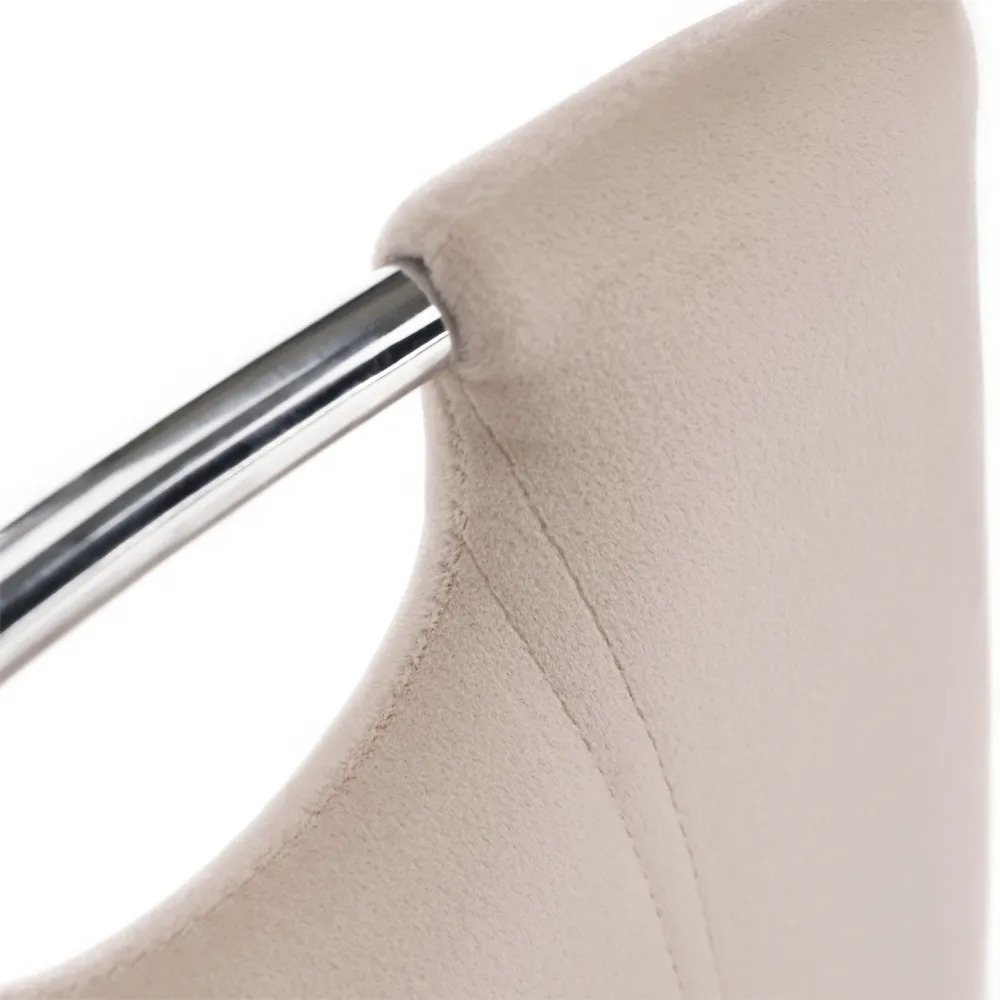 Jídelní židle, béžová Dulux Velvet látka / chrom, OLIVA NEW