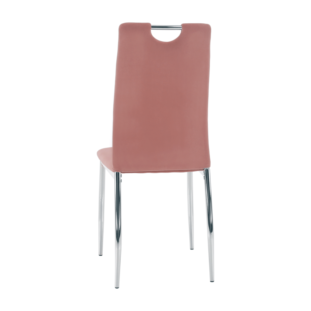 Jídelní židle, růžová Velvet látka / chrom, OLIVA NEW