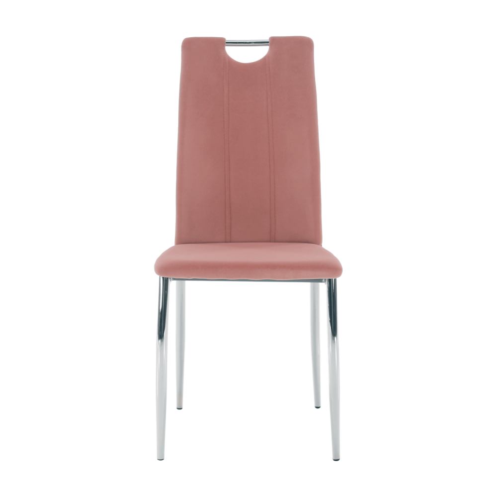 Jídelní židle, růžová Velvet látka / chrom, OLIVA NEW