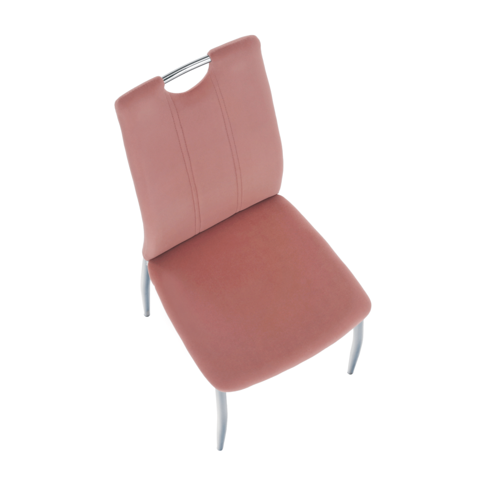 Jídelní židle, růžová Velvet látka / chrom, OLIVA NEW
