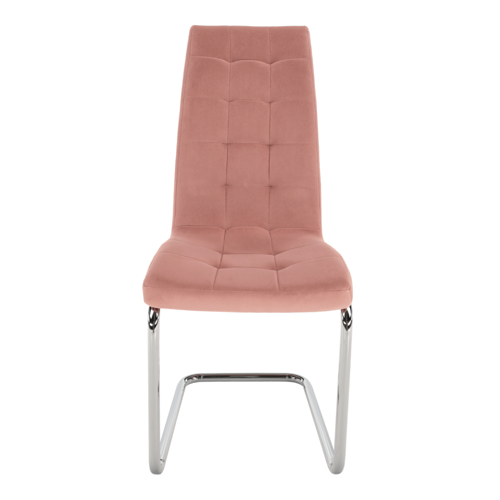 Jídelní židle, růžová Velvet látka / chrom, SALOMA NEW