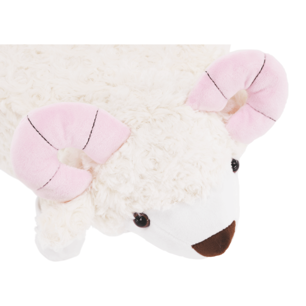 Taburet ve tvaru ovečky látka Velvet bílá/růžová/přírodní, LOLA