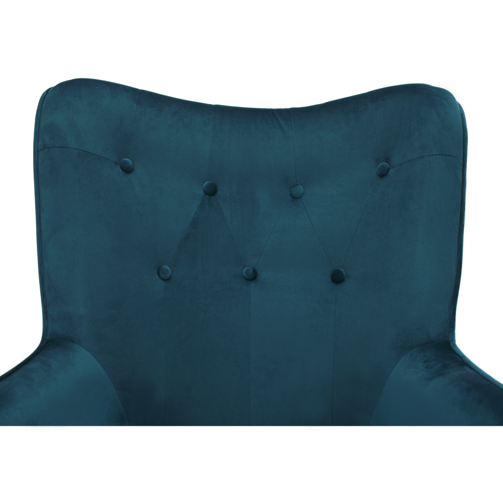 Designové křeslo, petrolejová Velvet látka / chrom, MARLOV