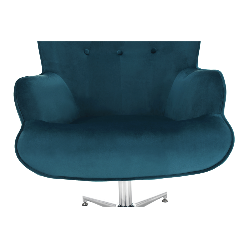 Designové křeslo, petrolejová Velvet látka / chrom, MARLOV