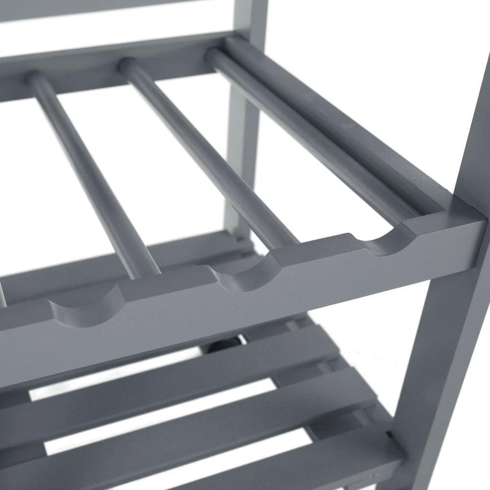 Servírovací vozík, šedá/přírodní, BARABE