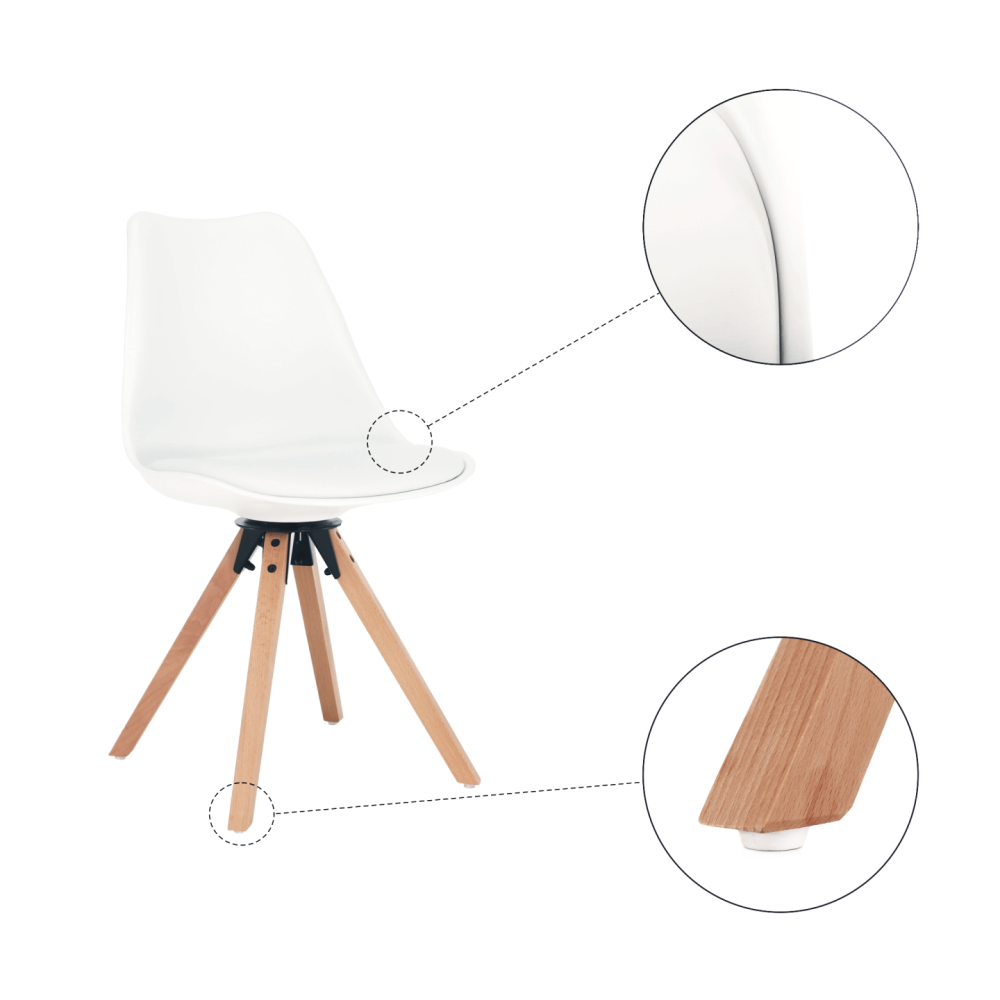 Stylová otočná židle, bílá, ETOSA