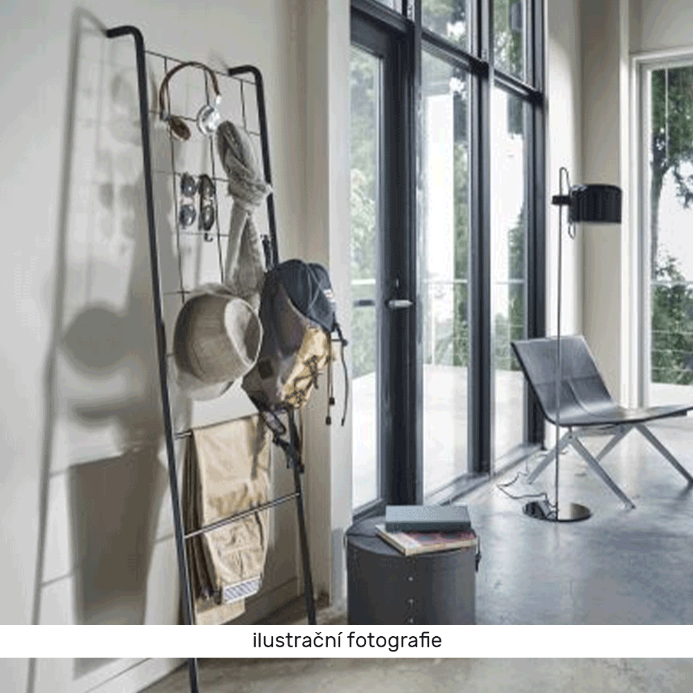 Věšák/žebřík, černá/kov, BUBY