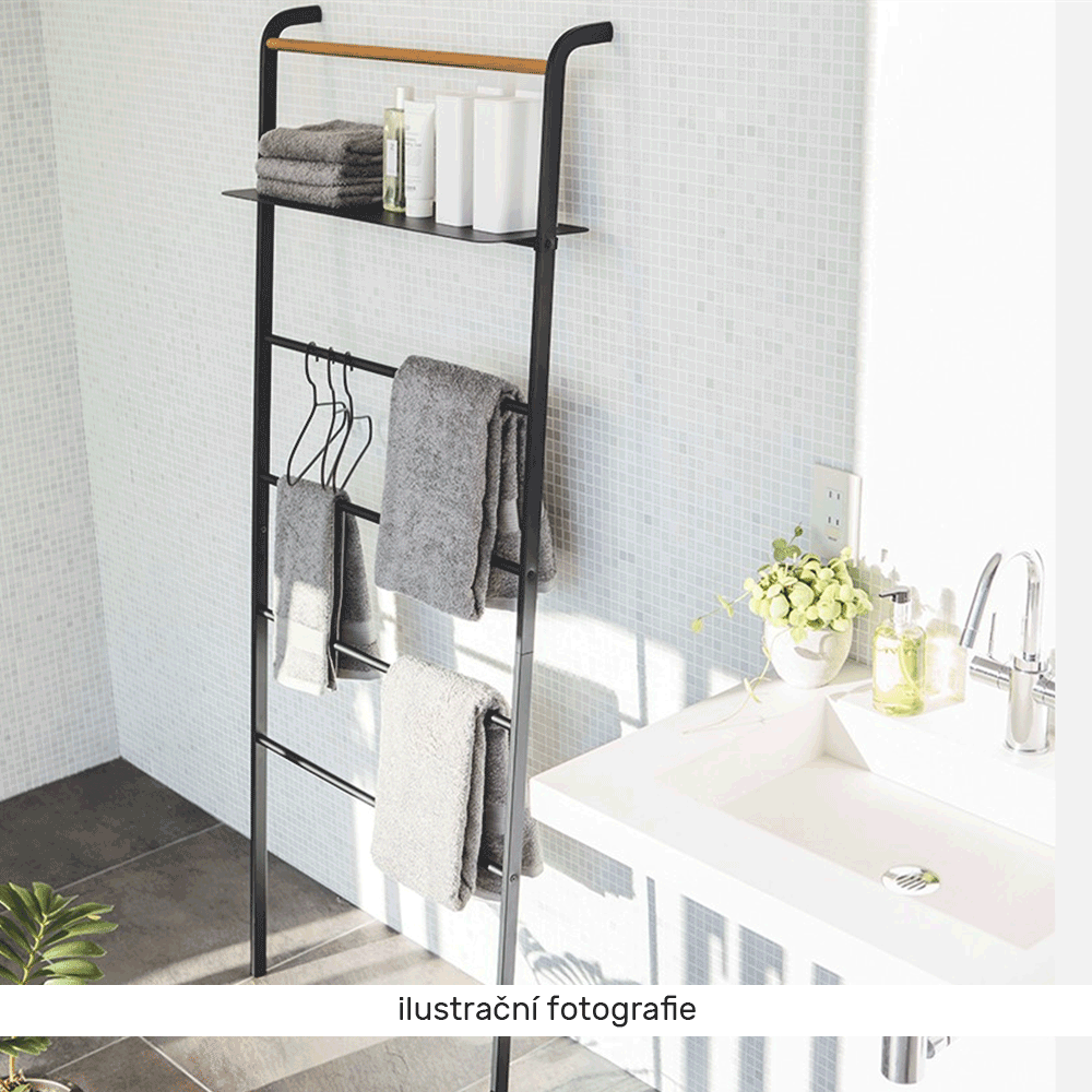 Věšák/žebřík, černá/kov, BUBY