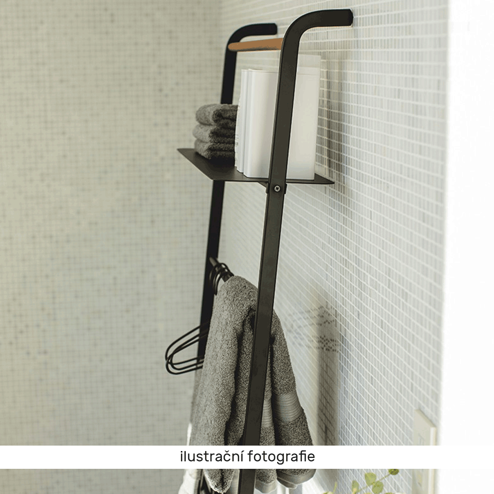 Věšák/žebřík, černá/kov, BUBY