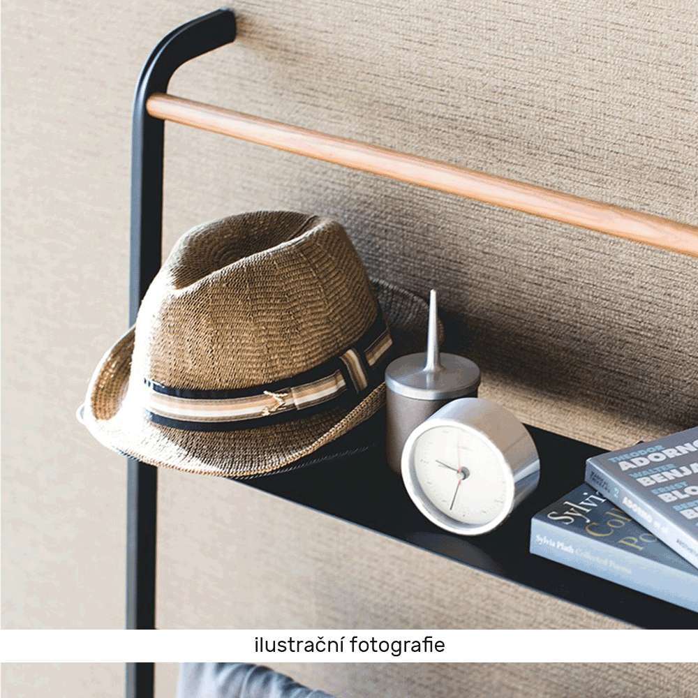 Věšák/žebřík, černá/kov, BUBY