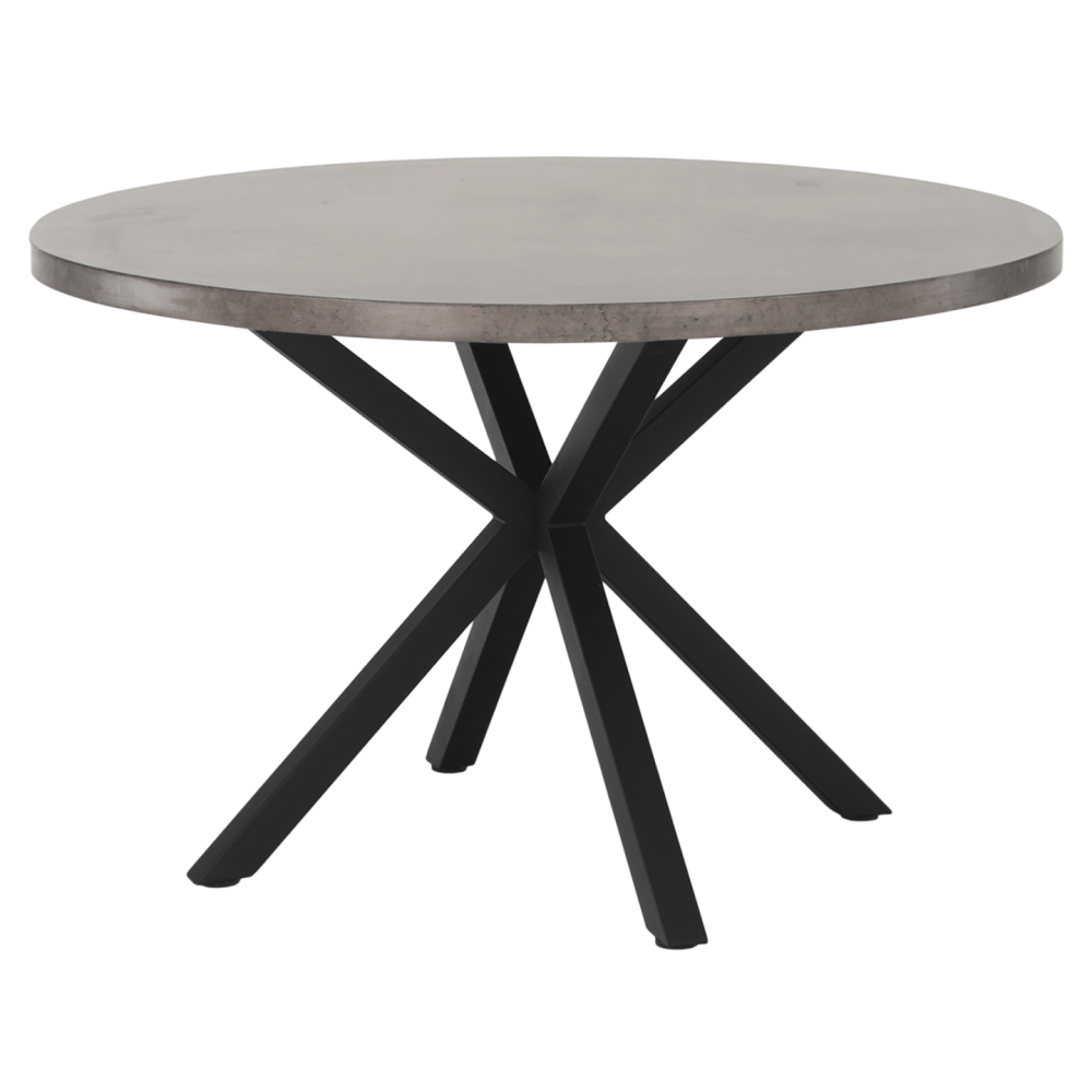 Jedálenský stůl, betón / čierna, průměr 120 cm, MEDOR