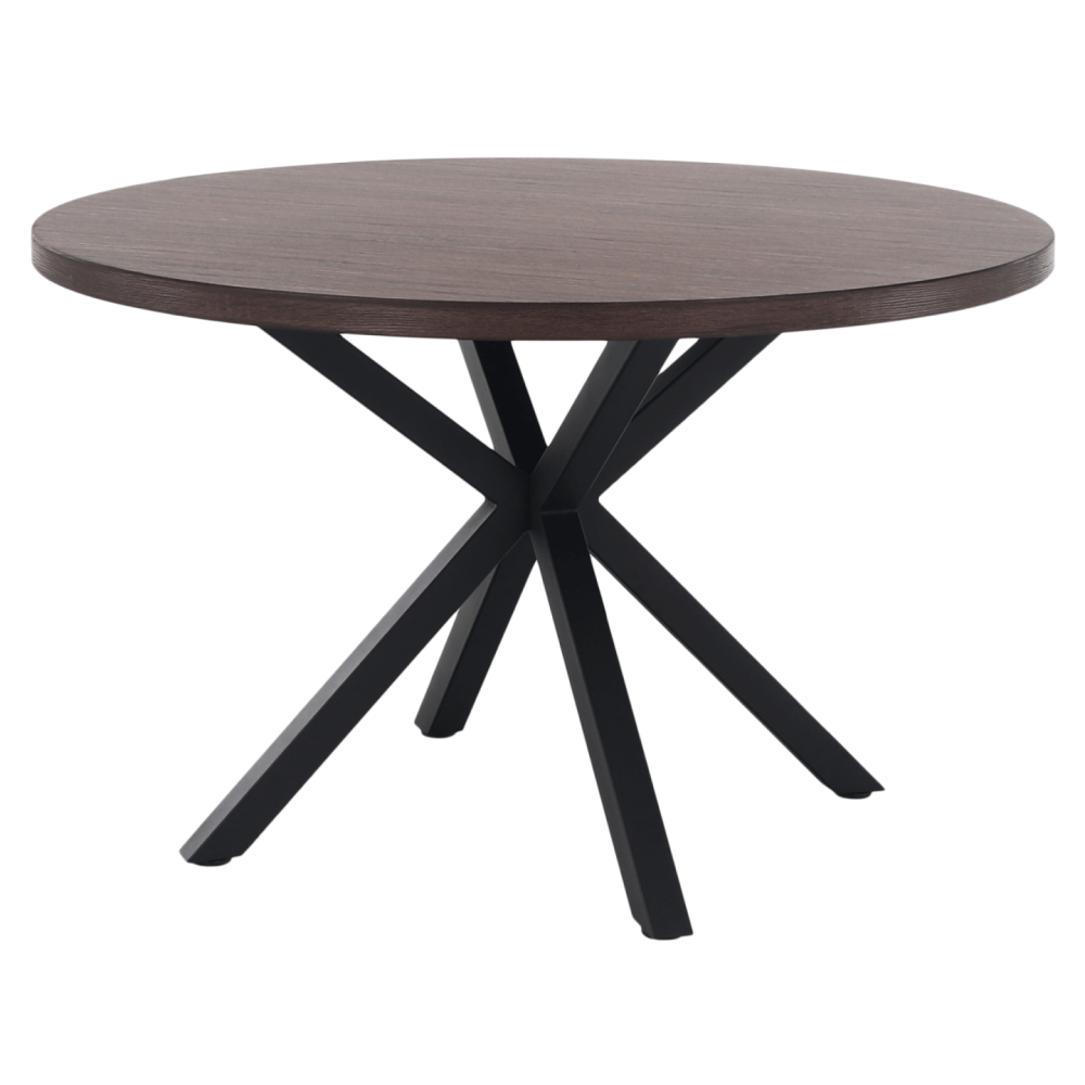 Jedálenský stůl, tmavý dub / čierna, průměr 120 cm, MEDOR