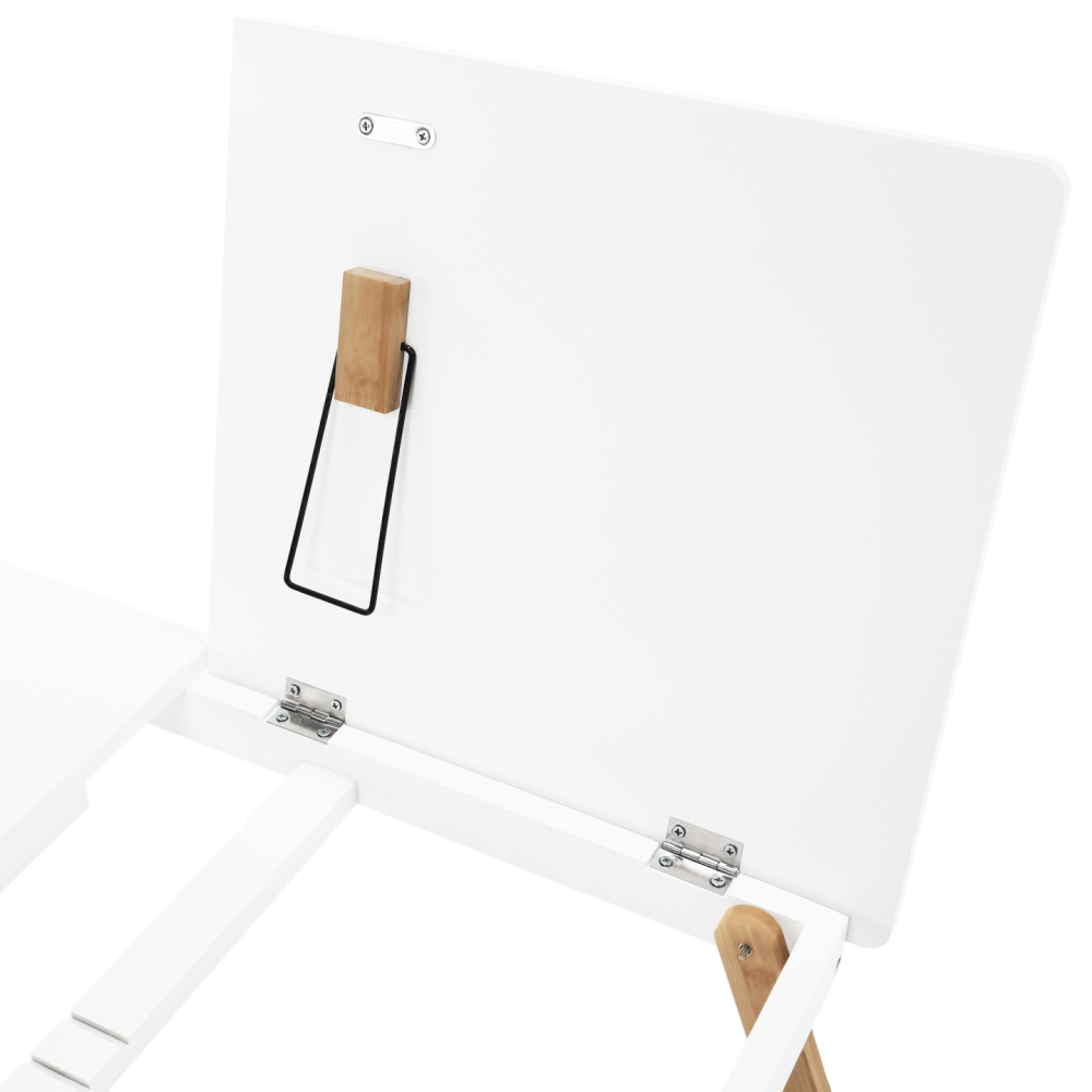 Příruční stolek na notebook / držák na tablet, bílá / přírodní bambus, MELTEN